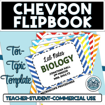 Preview of Chevron Flip Book 10-Topic Template