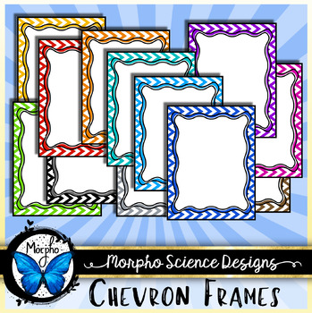 Preview of Borders and Frames - Chevron Frame Set - Fun Chevron Borders