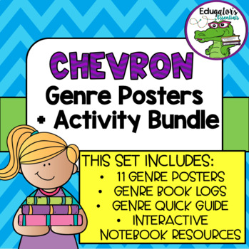 Preview of (Chevron) Genre Posters + Activity Bundle
