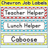 Chevron Theme Classroom Jobs Labels - Editable