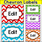 Chevron Labels - Editable Classroom Decor