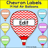 Chevron Labels - Hot Air Balloon - Fun for a Bulletin Boar