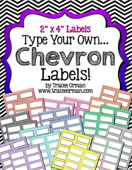 Preview of Labels Chevron Editable {2x4 Avery 5163}