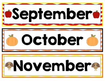 Chevron Month Labels for Calendar by Deanna Castle Hebeler | TpT