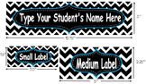 Name Plate Desk Tags and Labels: Chevron (Editable)
