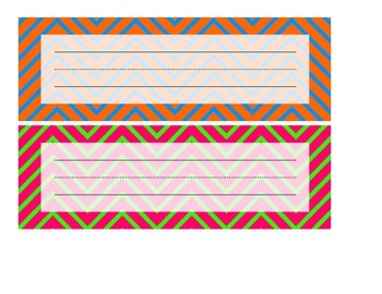 Chevron Name Plates - Complimentary Colors by scgme | TPT
