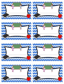 Chevron Name Tags 4 colors by Teacher Tales | TPT