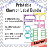 Chevron Name Tags & Labels BUNDLE | 5 Shapes & Sizes | 19 