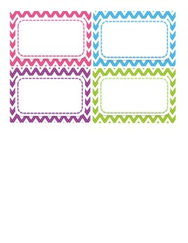 Chevron Name Tags or Locker Tags- Pink, Blue, Purple, and Green | TpT