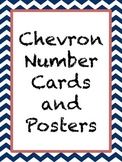 Chevron Number Cards/Posters--Blue