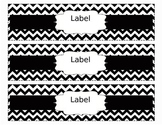 Chevron Organizing Drawer Labels Black & White - Editable