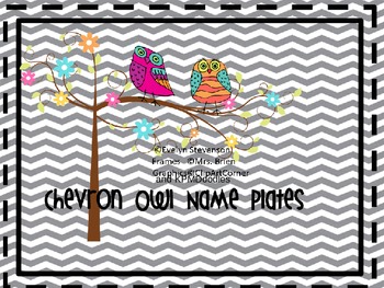 Preview of Chevron Owl Editable Name Plates