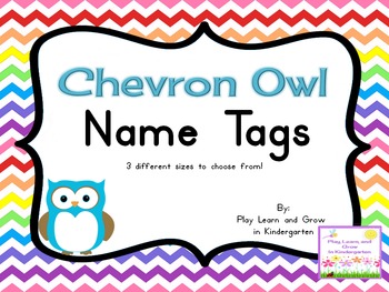 chevron owl name tags and labels editable tpt