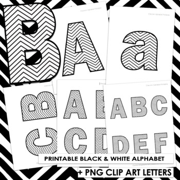 chevron printable bulletin board letters coloring alphabet clipart png