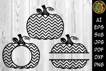 Download Chevron Pumpkins Monogram Silhouette Svg By V Design Art Tpt