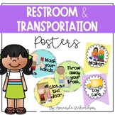 Bathroom Rules, Reminders, and Transportation Signs