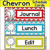 Chevron Classroom Theme Editable Schedule Cards