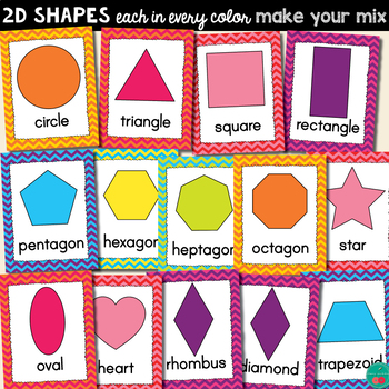 Chevron Shapes Posters 2D and 3D by Cherry Workshop | TpT