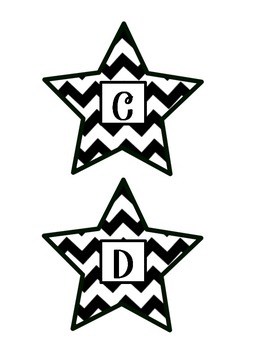 Preview of Chevron Stars Alphabet Cut Outs and Time Cut Outs