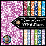 Chevron Swirls - 50 Digital Papers {Commercial & Personal Use}