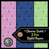 Chevron Swirls - 3 FREE Digital Papers {Commercial & Perso