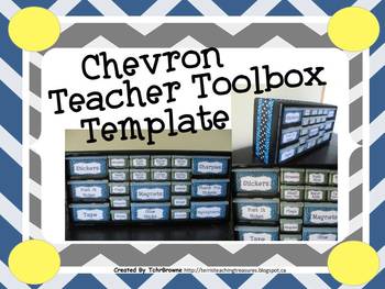 Preview of Chevron Teacher Toolbox Template - Editable