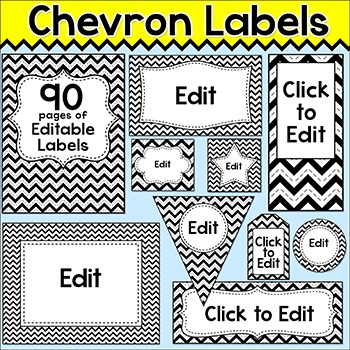 Editable Chevron Labels Signs Worksheets Teaching Resources Tpt