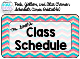 Chevron Themed Schedule Cards (editable)