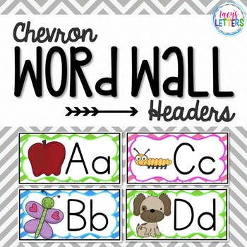 Preview of Chevron Word Wall Headers {with pictures}