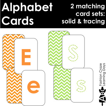 Alphabet Matching Cards with Uppercase, Lowercase and Traceable Cards