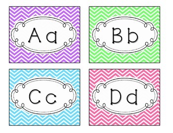 Preview of Chevron Word Wall Labels