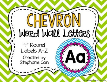 Preview of Chevron Word Wall Letters w/ Editable Banner