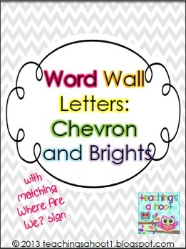 Preview of Chevron Word Wall Letters - FREE