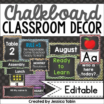 Preview of Chalkboard Classroom Decor