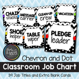 Rainbow Chevron and Dots Classroom Job Chart (Includes Bla