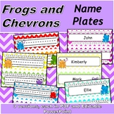 Chevron and Frogs Name Plates
