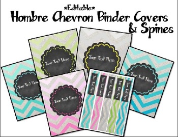 Preview of Chevron and Chalkboard *Editable* Binder Covers and Spines