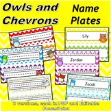 Chevron and Owl Name Plates
