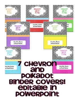 Preview of Chevron and Polkadot Binder Covers