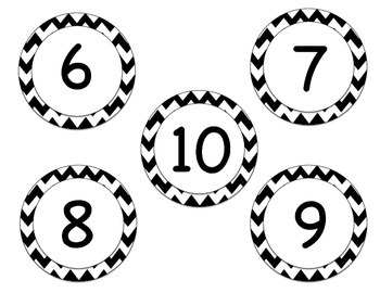 Preview of Chevron themed number labels