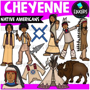 Preview of Cheyenne | Native American Indian Clip Art Set {Educlips Clipart}