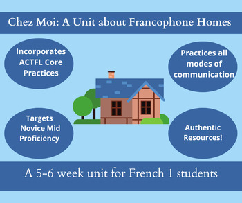 Preview of Chez Moi: A 5-6 Week Unit and IPA about Francophone Homes for French 1 Students
