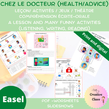 Preview of Chez le docteur (health issues / advice in French)