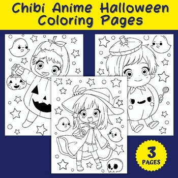 Anime girl coloring page. smiling girl in halloween costume at posters for  the wall • posters freehand, ornament, print | myloview.com