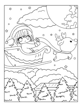 Chibi Girls Christmas Coloring Pages by Felixes