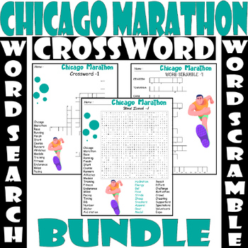 Chicago Marathon WORD SEARCH/SCRAMBLE/CROSSWORD BUNDLE PUZZLES by Store