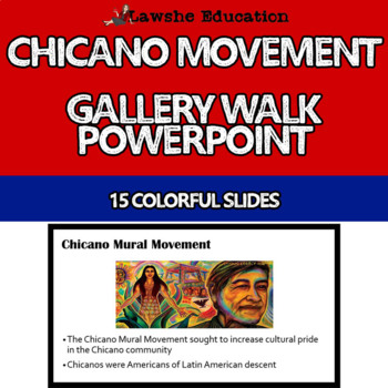 Preview of Chicano Movement Gallery Walk PowerPoint No Prep Required Latinx