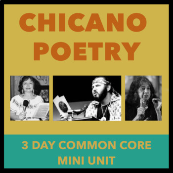 Preview of Chicano Poetry Mini Unit: Angela de Hoyos, Ricardo Sanchez, Lorna Dee Cervantes