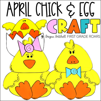 Preview of Chick & Chick in Egg Spring Craft April Activity