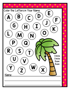 Chicka Chicka Boom Boom - Color the Letters in Your Name Activity